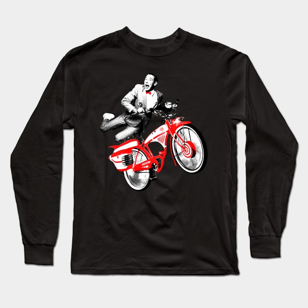 Pee Wee Herman's Big Adventure Bike Long Sleeve T-Shirt by Riso Art